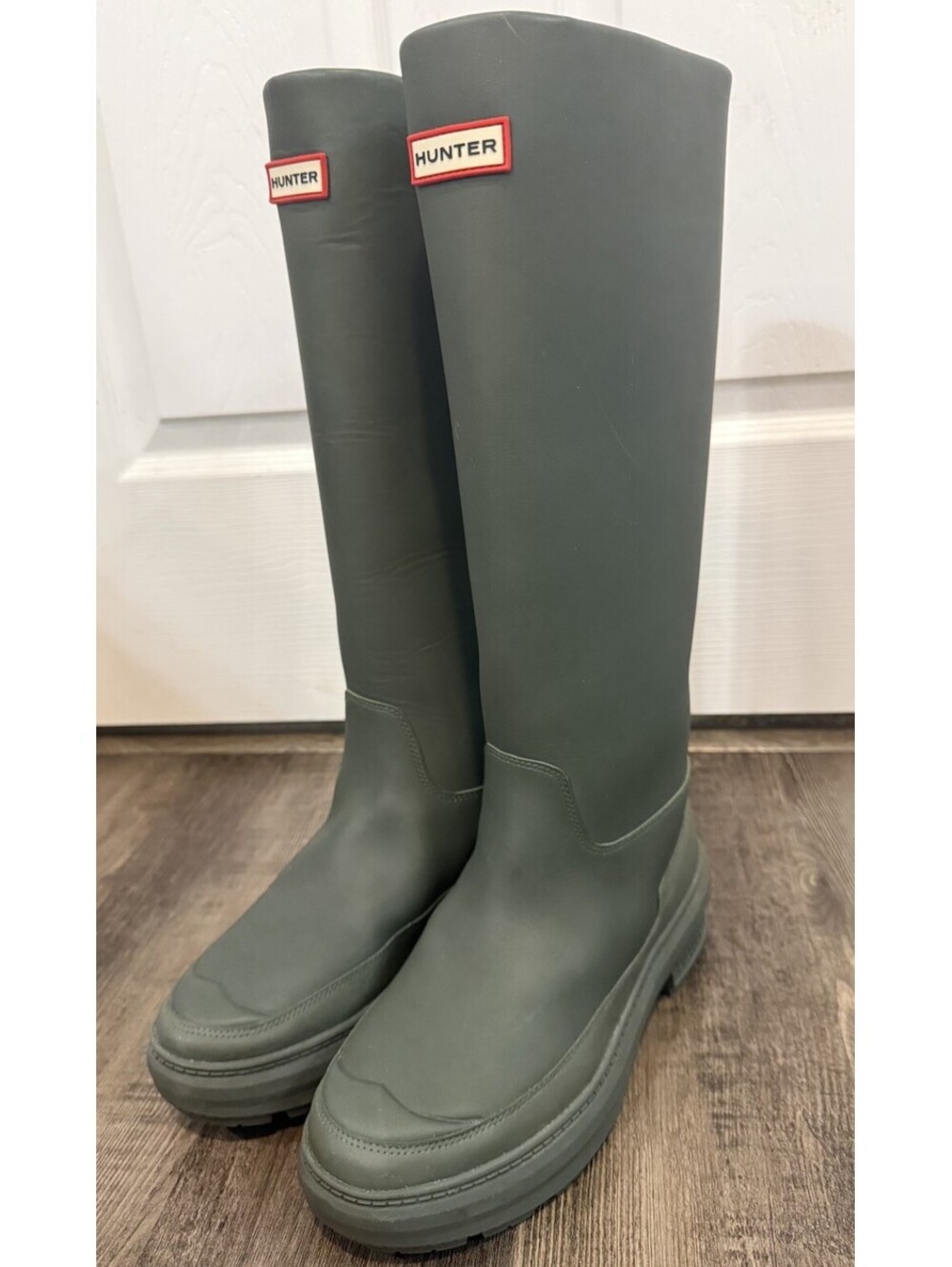 HUNTER Killing Eve Green Winter Boots Fleece Lined Women's Sz US 8 NWOB